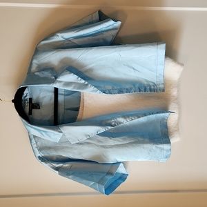 blue and white pajama top set